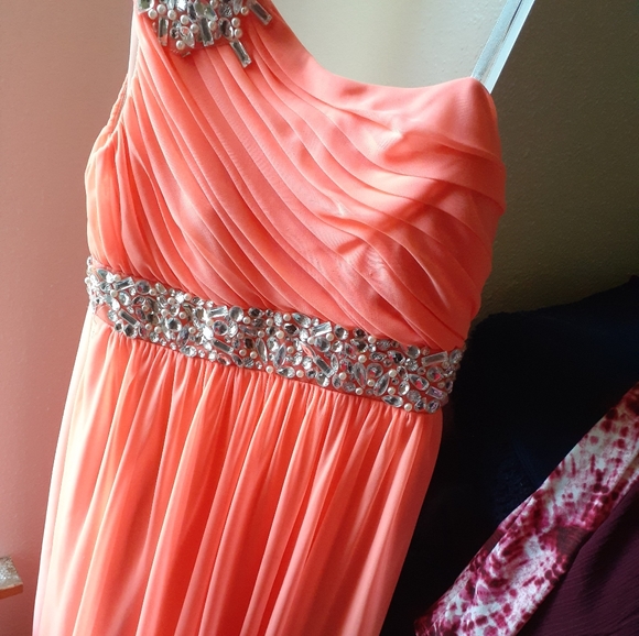 BEAUTIFUL Orange OneShoulder Dress JCPenneys SIZE9 - Picture 8 of 10